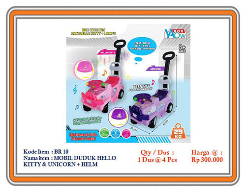 Mobil Duduk Hello Kity & Unicorn + Helm - BR10