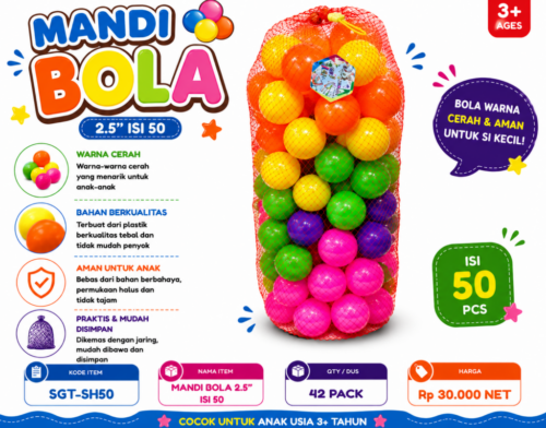Mandi Bola 2.5" Isi 50 SGT-SH50