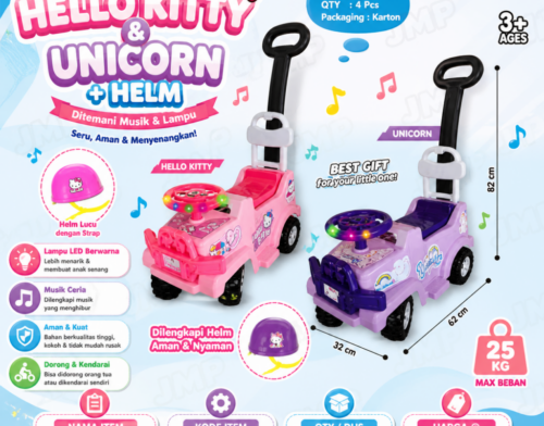 Mobil Duduk Hello Kity & Unicorn + Helm - BR10