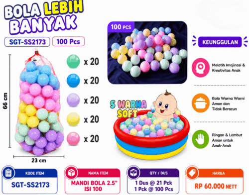 Mandi Bola 2.5" Isi 100 SGT-SS2173